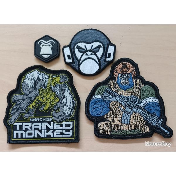 Ecusson patch tactical gorilla tacticool lot 4 pi�ces airsoft