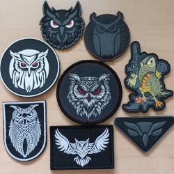 Ecusson patch tactical owl tacticool lot 8 pi&egrave;ces airsoft