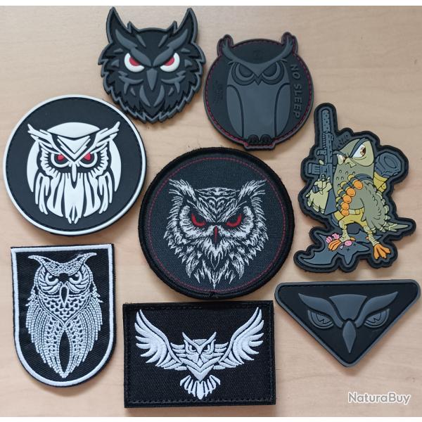 Ecusson patch tactical owl tacticool lot 8 pi�ces airsoft