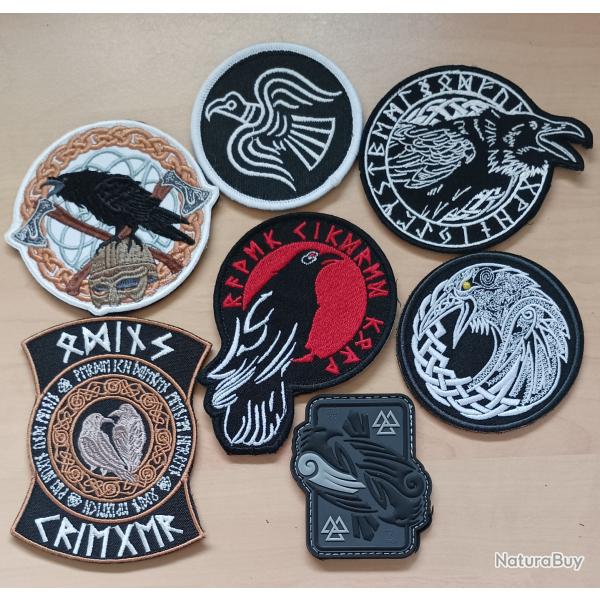 Ecusson patch tactical raven tacticool lot 7 pi�ces airsoft