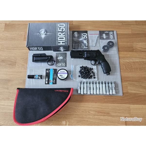 Lot complet - Umarex T4E HDR 50 / HDR50 / TR50 calibre .50 CO2 - Comme Neuf