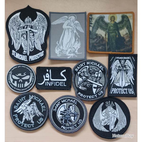 Ecusson patch tactical Christian crusader saint Michel tacticool lot 10 pi�ces airsoft