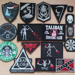 Ecusson patch tactical op&eacute;rateur pirate sniper tacticool lot 17 pi&egrave;ces airsoft
