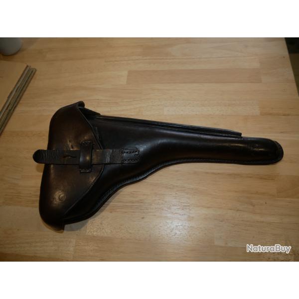 Etui de LUGER LP08/14 ARTILLERIE dat� 1916 modifi� d'�poque pour le port � la ceinture