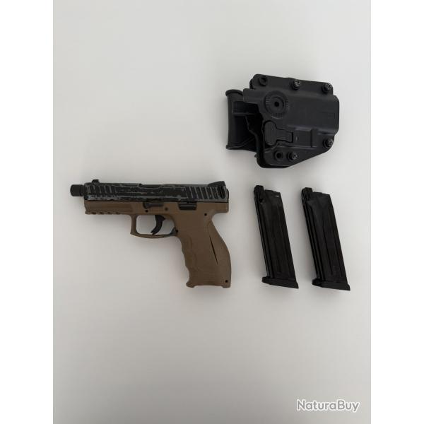 Pistolet HK VP9 Tactical GBB Gaz Blowback VFC Umarex - Tan & Noir