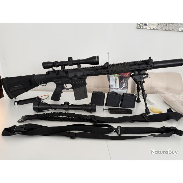 Pack - Fusil DMR Legion Rapax XXI M3 AEG Secutor � Noir