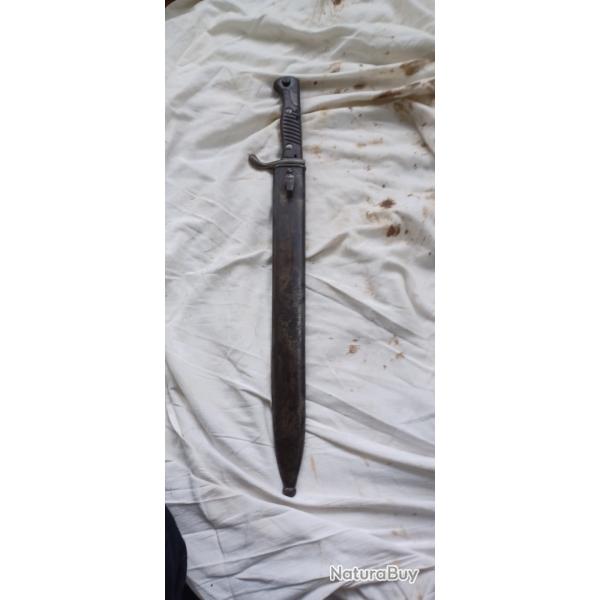 Baionnette allemande pour Mauser 98 mod�le 1898/05 SOLINGEN  avec son fourreau acier D'origine WWI