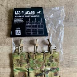 Porte chargeur triple 5,56 Agilite AG3 placard Multicam