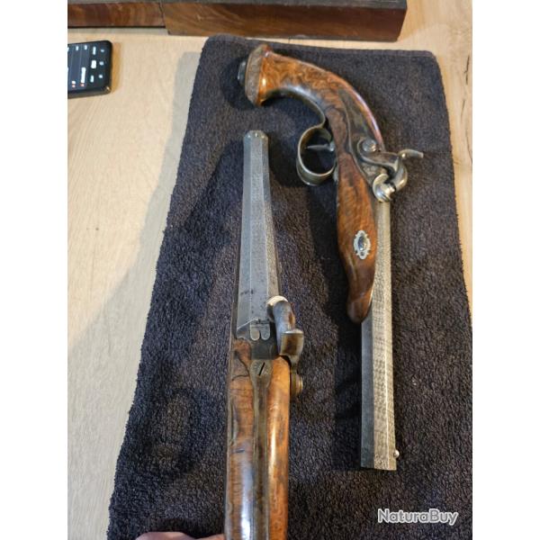 Coffret de pistolets de duel � Guyette & Buisson � Saint-�tienne � XIXe si�cle