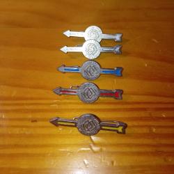 Lot de 5 pin s de F&eacute;d&eacute;ration fran&ccedil;aise de Tir &agrave; l'arc