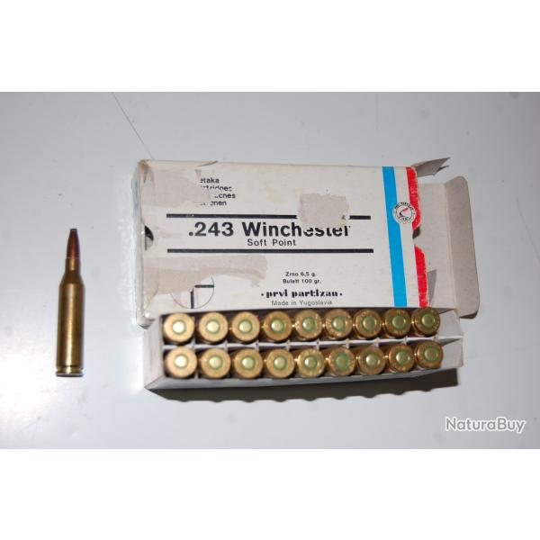 19 munitions partizan 243 winchester soft point