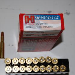 18 munitions HORNADY en 30-30 interlock