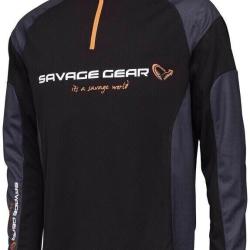 Tee Shirt Savage Gear Tournament Gear Shirt 1/2 Zip L