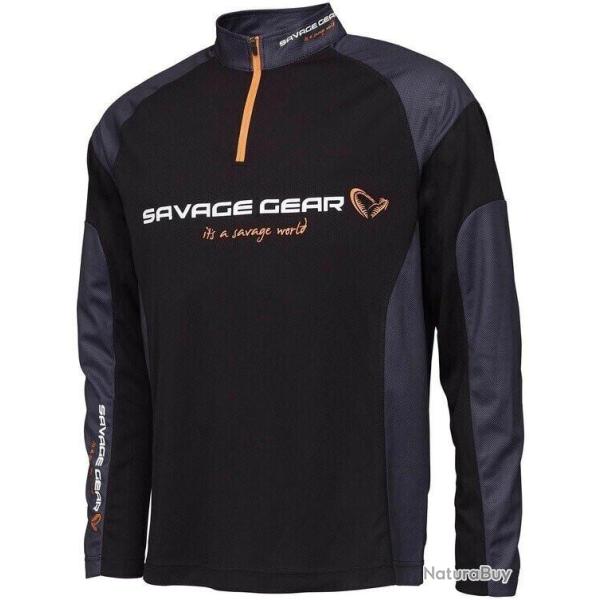 Tee Shirt Savage Gear Tournament Gear Shirt 1/2 Zip L
