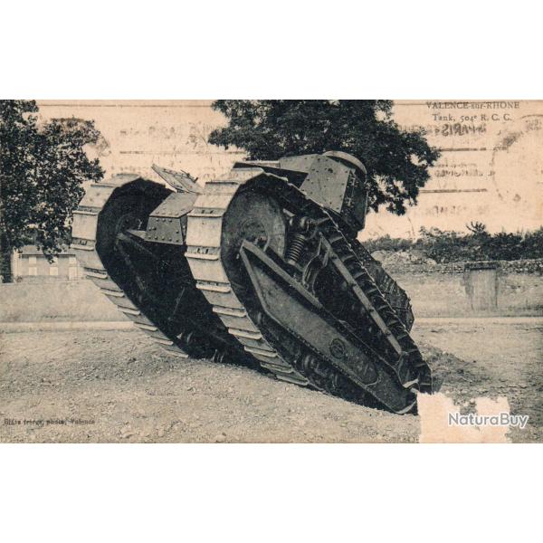 Carte postale char d'assaut 504e R.C.C. Valence-sur-Rh�ne - N�8234