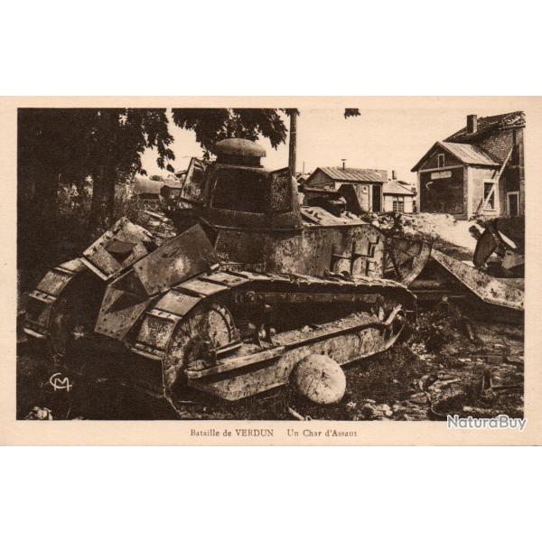 Carte Postale Bataille de Verdun Char d'Assaut Renault- N�8236