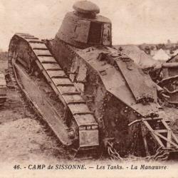 Carte Postale Ancienne - Camp de Sissonne - Les Tanks - La Manoeuvre - N&deg;8240