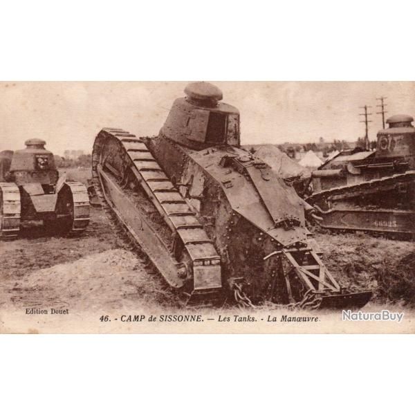 Carte Postale Ancienne - Camp de Sissonne - Les Tanks - La Manoeuvre - N�8240