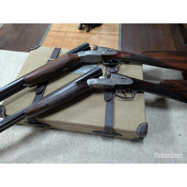 Paire de fusils Arrieta Cal 12/70 num�ros suivants et crosses sans modification.