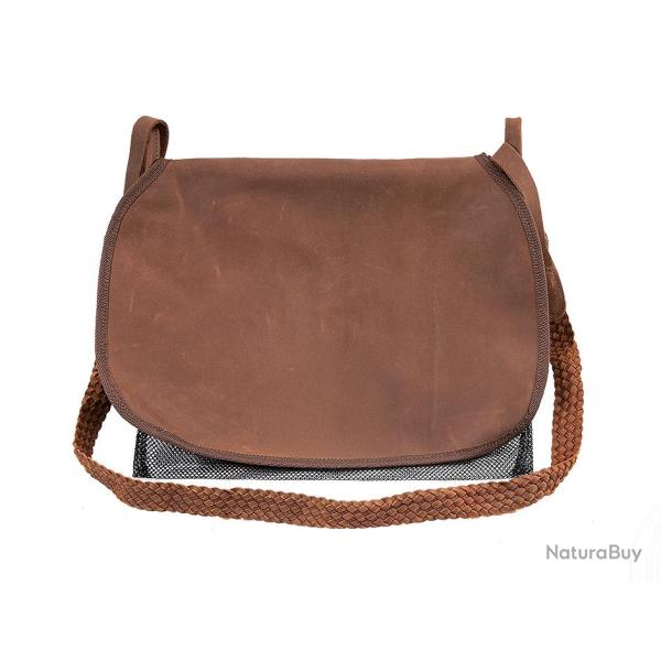 CARNIER CUIR VIEILLI BRETELLE CUIR TRESSEE