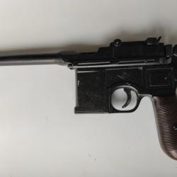 R&eacute;plique inerte pistolet MAUSER M 96, M&eacute;tal noir.