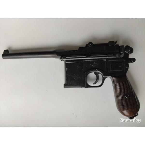 R�plique inerte pistolet MAUSER M 96, M�tal noir.