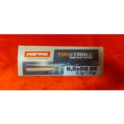 Munitions norma tip strike 6.5x55 se