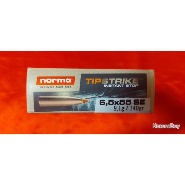 Munitions norma tip strike 6.5x55 se