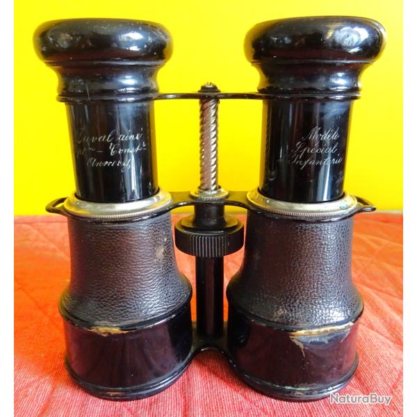 JUMELLES INFANTERIE RARE DUVAL Ain� � ANNECY WWI + ETUI cuir