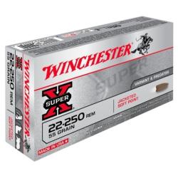 DESTOCKAGE !! - BOITE DE 20 BALLES WINCHESTER SUPER X CALIBRE 22-250 REM - 55GR