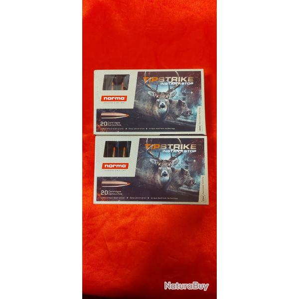 Balle norma tipstrike cal 6.5x55 se lot de 2 boites