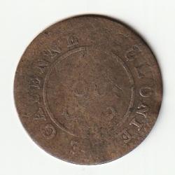 Pi&egrave;ce de Monnaie Royale France 2 sous Colonie de Cayenne - Louis XVI 1789 Billon