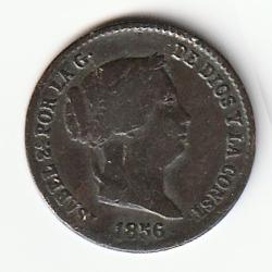 Pi&egrave;ce de Monnaie Espagne 10 centimos Isabelle II 1856 Recherch&eacute;e