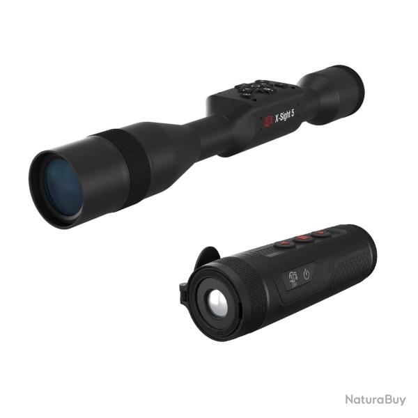 ATN X-Sight 5 5-25x + Monoculaire thermique BlazeTrek 319 Pack Vision Nocturne Haut de Gamme