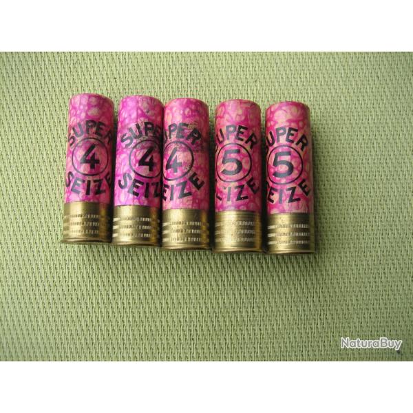 Rares ...  5 cartouches Manufrance Superseize Nos 4 et 5