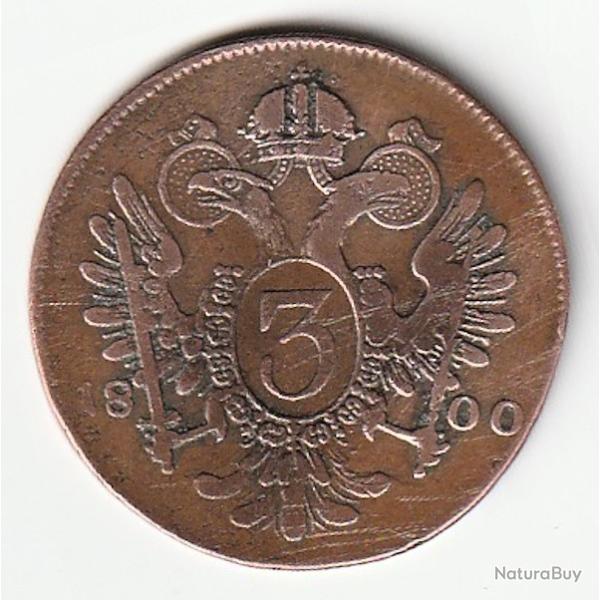 Pi�ce de Monnaie  AUTRICHE 3 kreuzer - Fran�ois II 1800 G