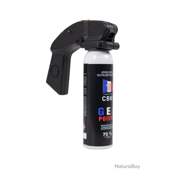 Bombe Lacrymog�ne 100ML Gel Poivre avec poign�e CBM