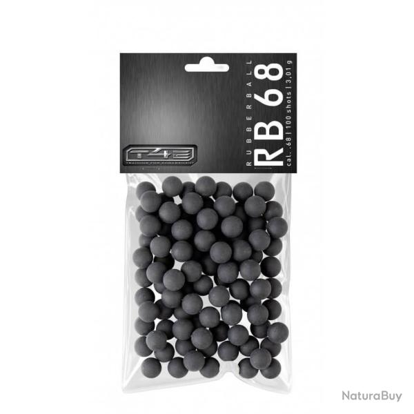 Sachet de 100 billes caoutchouc en calibre 68