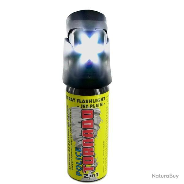 A�rosol de d�fense Tornado Flashlight 50 ml au poivre rouge