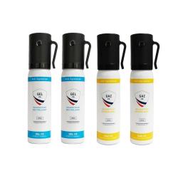 Pack 4 Bombes Lacrymog&egrave;nes Gel + Gaz 25ml Auto D&eacute;fense