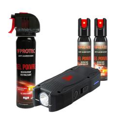 Pack Auto-D&eacute;fense Complet VP3000 avec Shocker et Gel Poivre