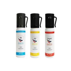Pack 3 Bombes Lacrymog&egrave;nes 25ml Gaz Gel Poivre