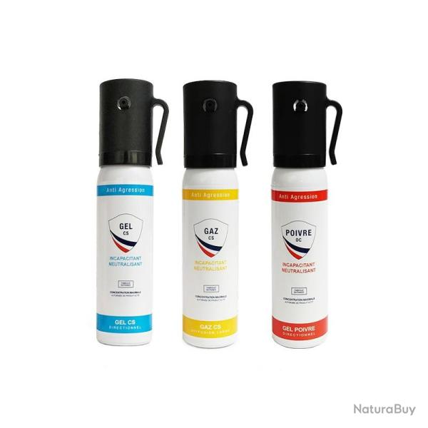 Pack 3 Bombes Lacrymog�nes 25ml Gaz Gel Poivre