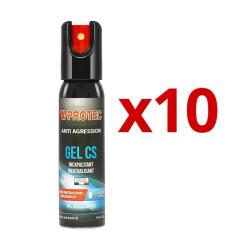Impact GEL CS 25ml VProtec x10 - A&eacute;rosols de D&eacute;fense au Gel CS