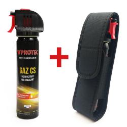 A&eacute;rosol Gaz CS 75ml VProtec avec Holster Ceinture S&eacute;curis&eacute;