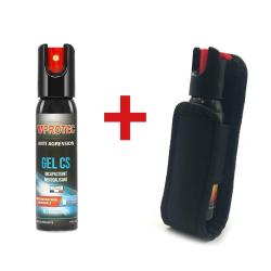 Spray de D&eacute;fense Impact GEL CS 25 ml VProtec avec Holster Ceinture