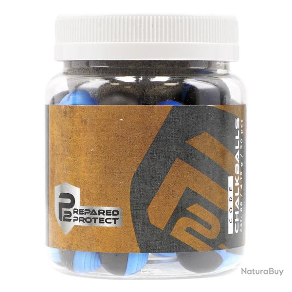 50 Billes Chalkballs Craie Bleue Noyau Acier P2P Calibre .68