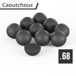 Balles caoutchouc T4E Cal.68 Rubberball noire mat