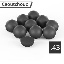 Balles caoutchouc T4E Cal.43 Rubberball noire mat