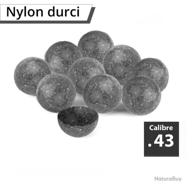 Balles Durcies Nylon Calibre .43 Haute R�sistance x100